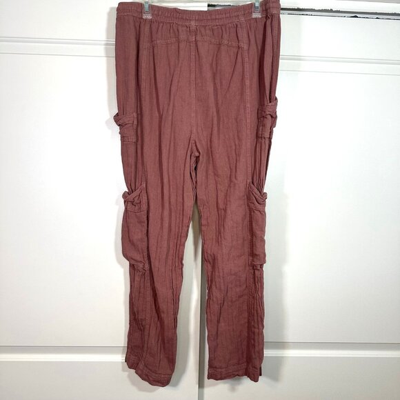 Free People Feelin Good Utility Linen & Cotton Blend Pants in Mauve - Medium - Picture 5 of 12